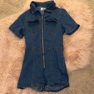 Windsor Blue Denim Short Sleeve Jumpsuit